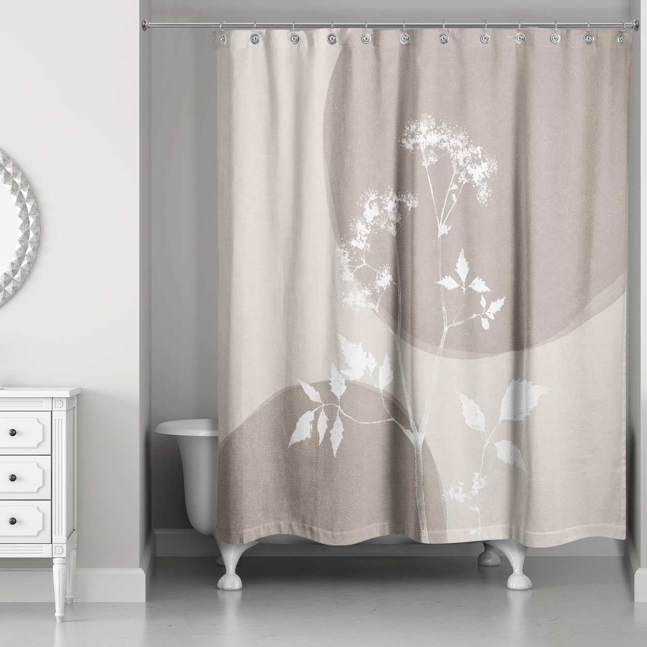 Neutral Boho Botanical 71" x 74" Shower Curtain